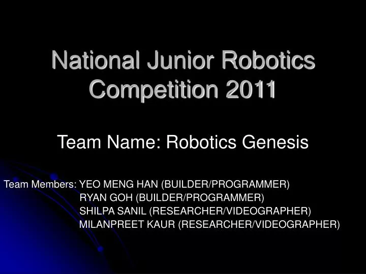 national junior robotics competition 2011