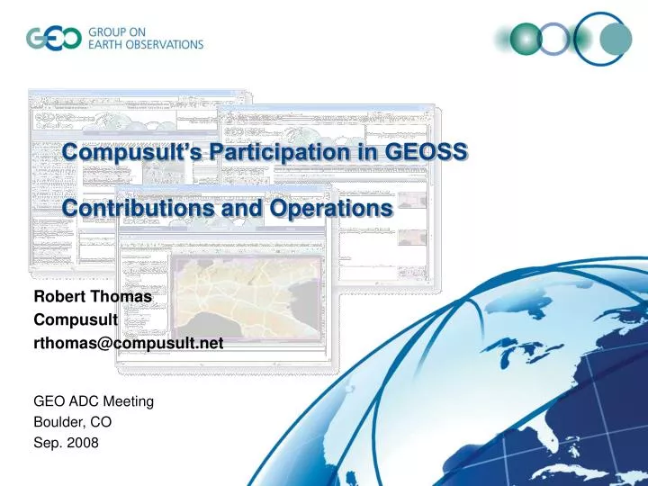 compusult s participation in geoss contributions and operations