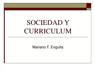 sociedad y curriculum
