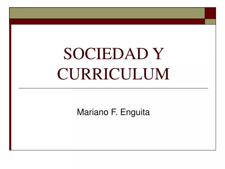 sociedad y curriculum