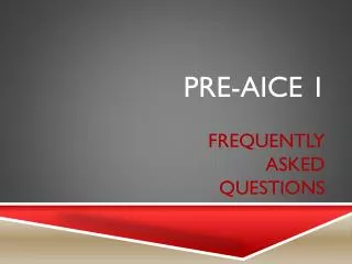 PRE-AICE 1