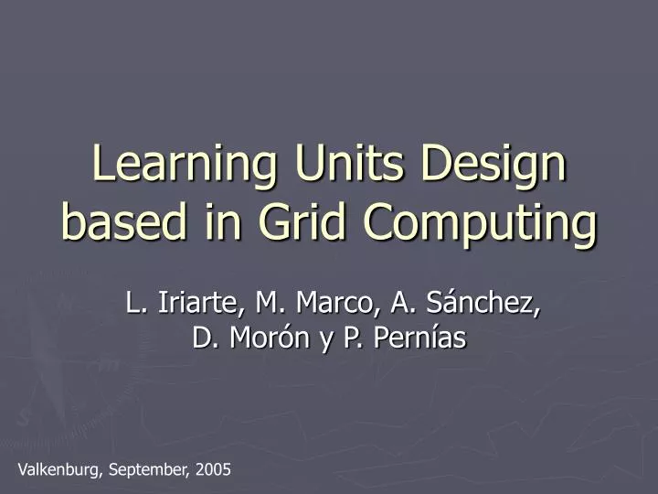 learning units design based in grid computing