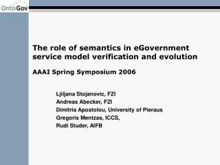 The role of semantics in eGovernment service model verification and evolution