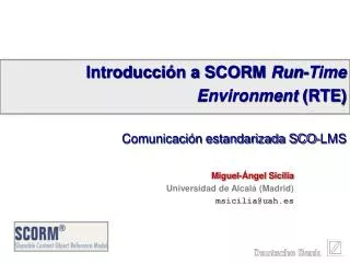 introducci n a scorm run time environment rte comunicaci n estandarizada sco lms