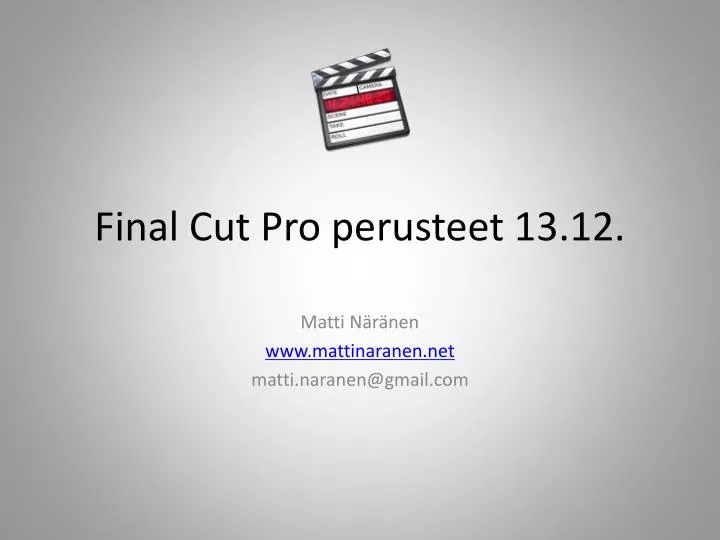 final cut pro perusteet 13 12