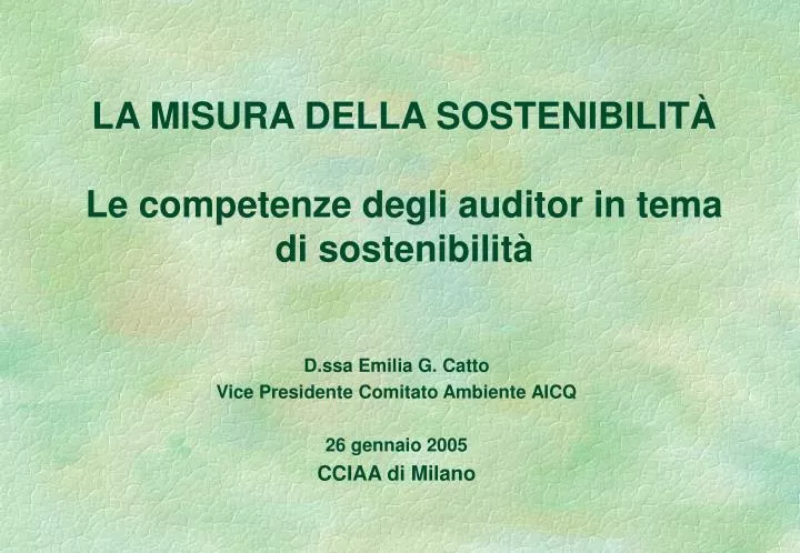 la misura della sostenibilit le competenze degli auditor in tema di sostenibilit