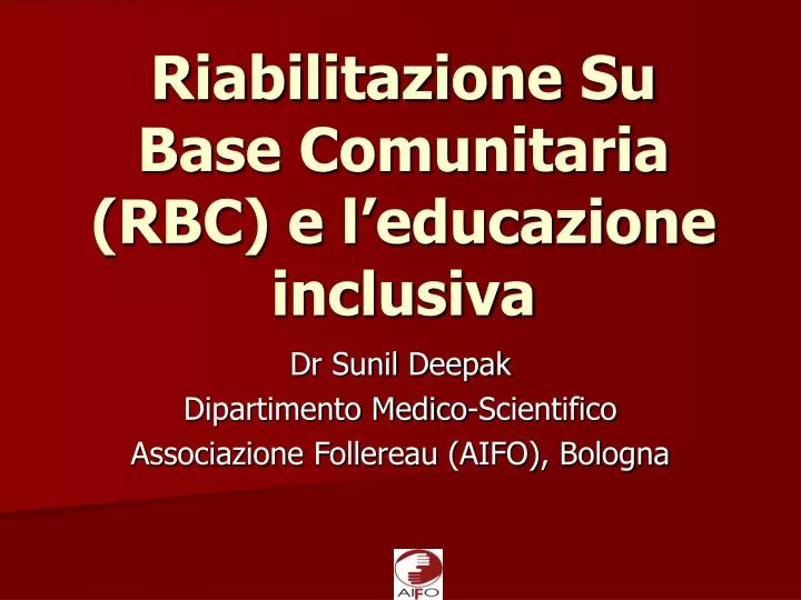 riabilitazione su base comunitaria rbc e l educazione inclusiva