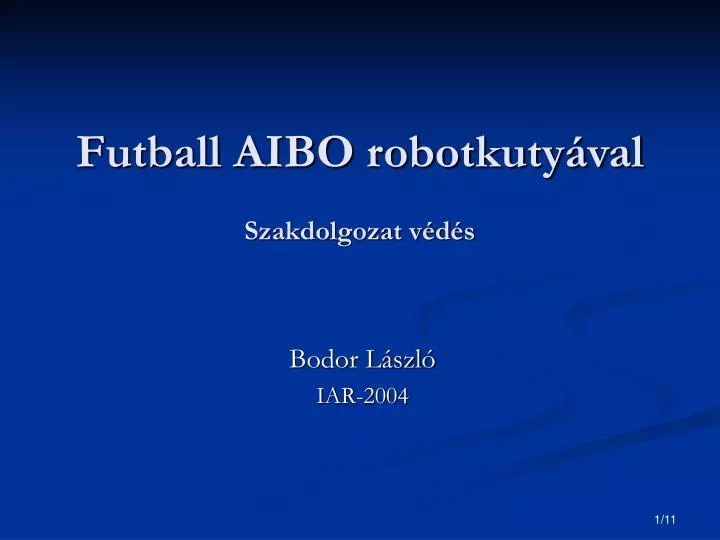 futball aibo robotkuty val szakdolgozat v d s