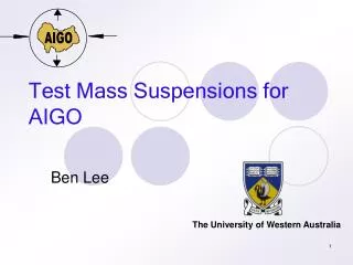 Test Mass Suspensions for AIGO