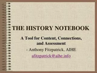 THE HISTORY NOTEBOOK