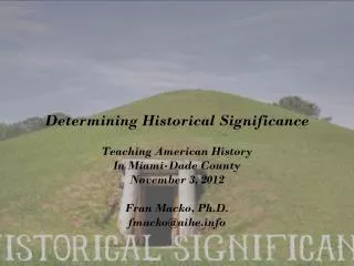 Determining Historical Significance
