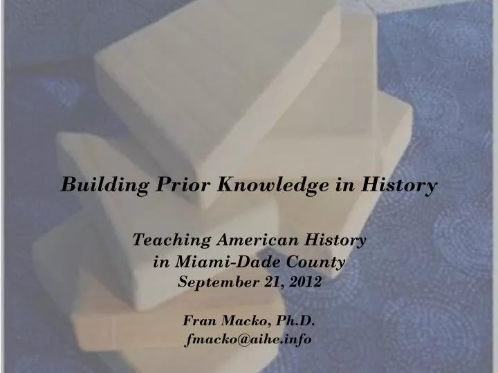 building prior knowledge in history