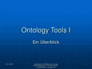 ontology tools i
