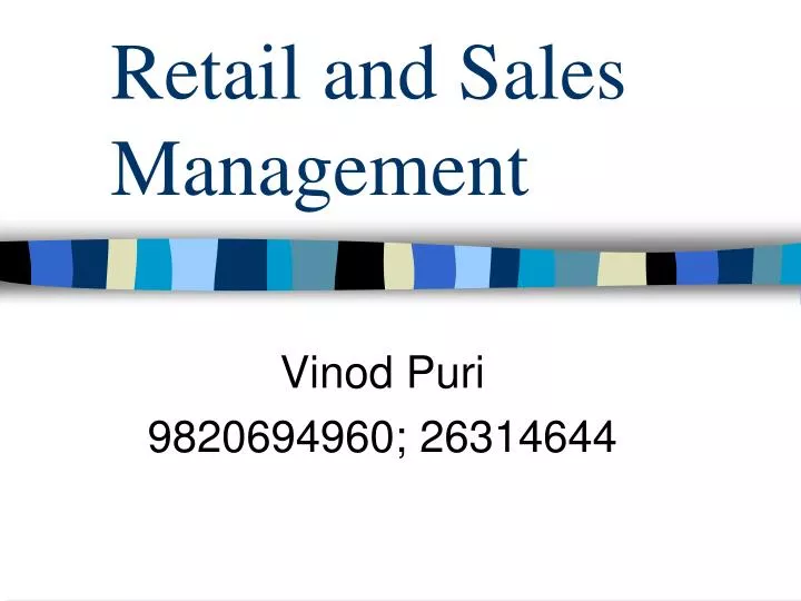 retail and sales management