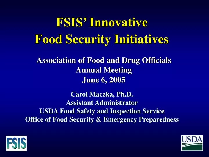 fsis innovative food security initiatives