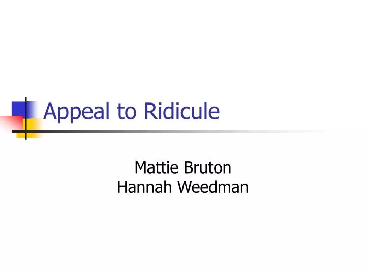 appeal to ridicule