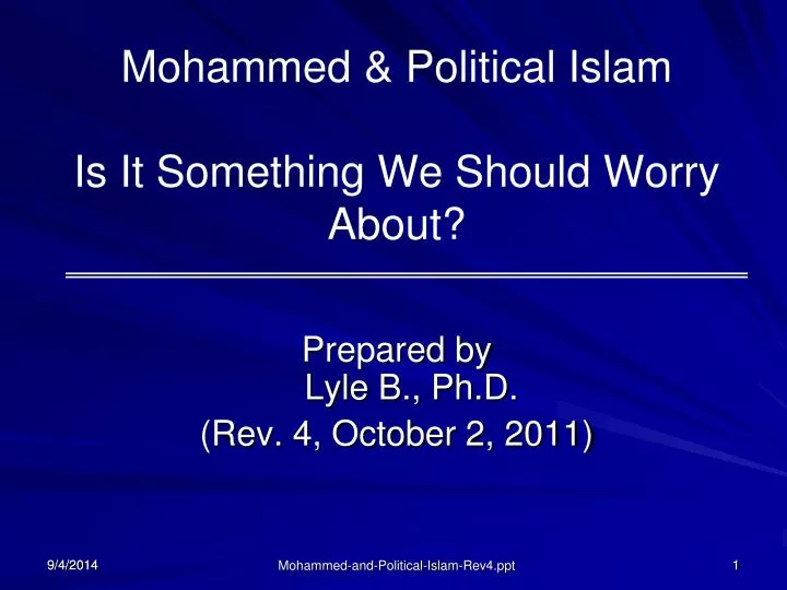 mohammed political islam is it something we should worry about