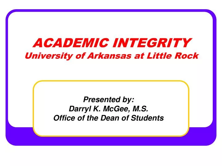 academic integrity university of arkansas at little rock