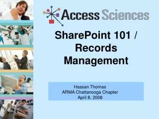 SharePoint 101 / Records Management