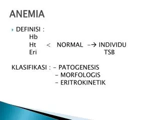 anemia