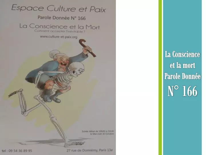 la conscience et la mort parole donn e n 166