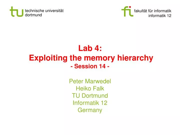 lab 4 exploiting the memory hierarchy session 14