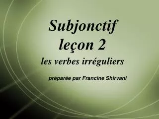 subjonctif le on 2
