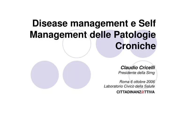 disease management e self management delle patologie croniche