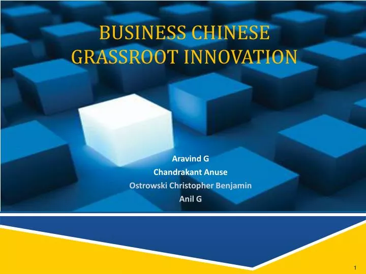 business chinese grassroot innovation