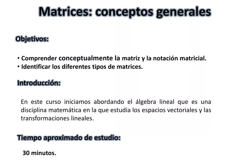 matrices conceptos g enerales