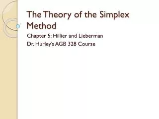 The Theory of the Simplex Method