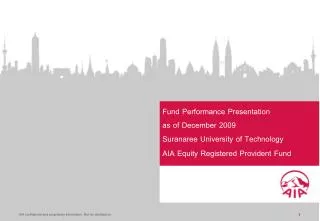 Fund Performance Presentation as of December 2009 Suranaree University of Technology