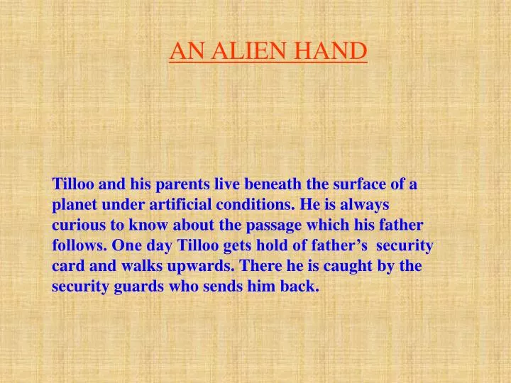 an alien hand