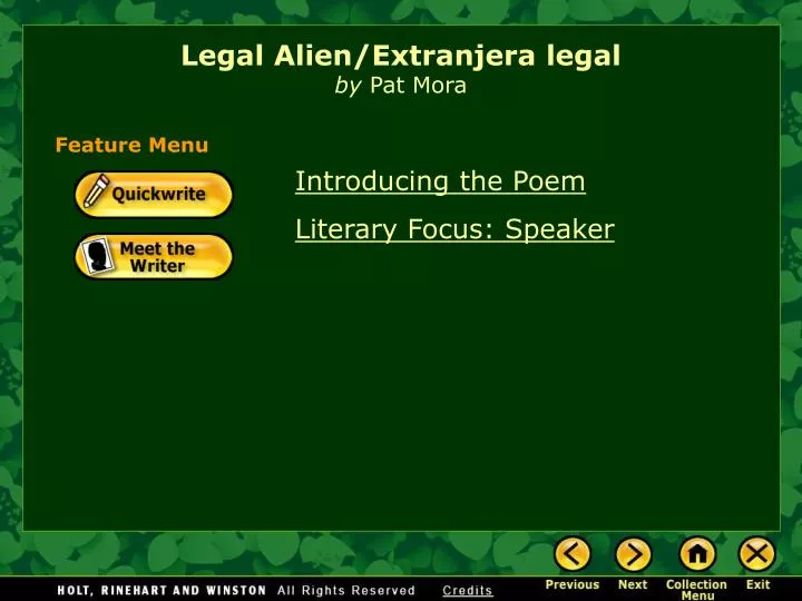 legal alien extranjera legal by pat mora