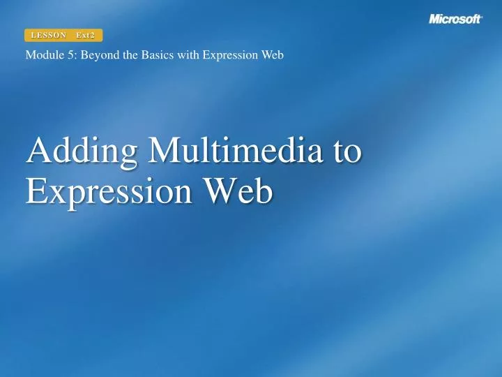adding multimedia to expression web