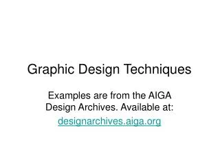 Graphic Design Techniques