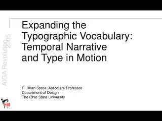 Expanding the Typographic Vocabulary: Temporal Narrative and Type in Motion