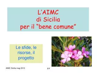 l aimc di sicilia per il bene comune