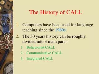 The History of CALL