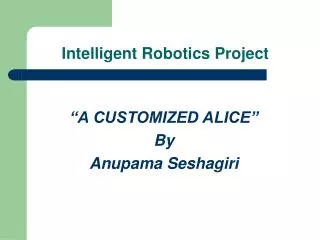 Intelligent Robotics Project