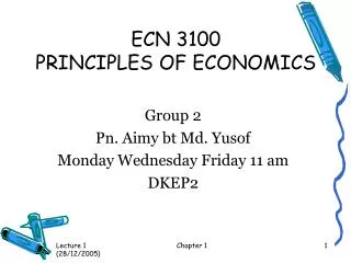 ECN 3100 PRINCIPLES OF ECONOMICS