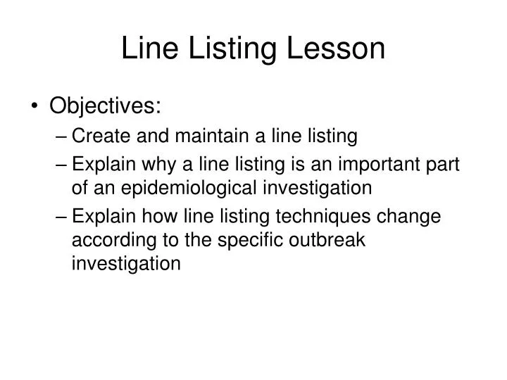 line listing lesson