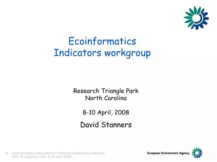 ecoinformatics indicators workgroup