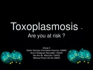Toxoplasmosis - Are you at risk ?