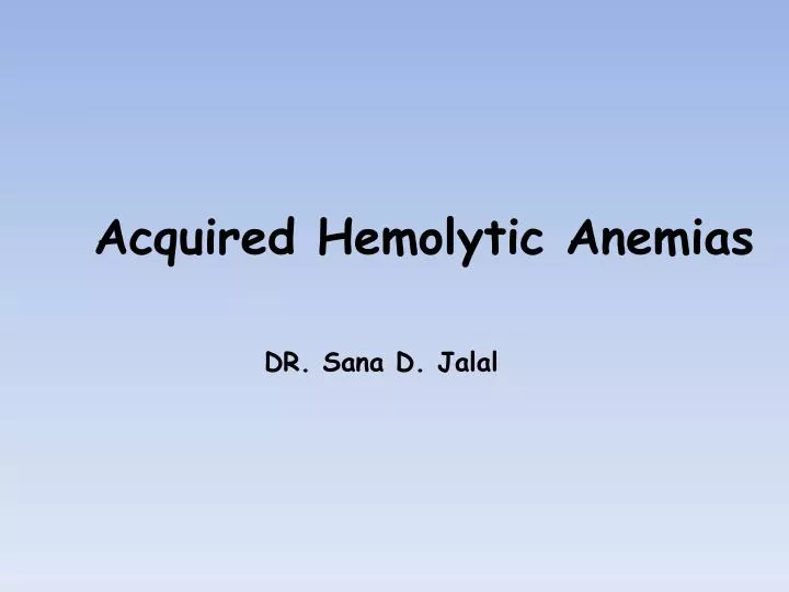 acquired hemolytic anemias