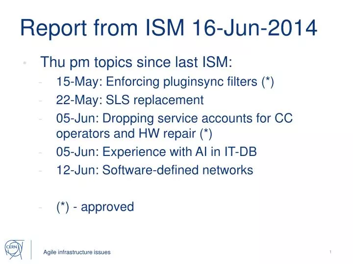 report from ism 16 jun 2014
