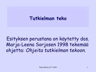 tutkielman teko