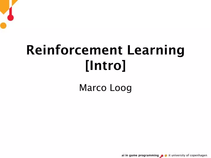 reinforcement learning intro