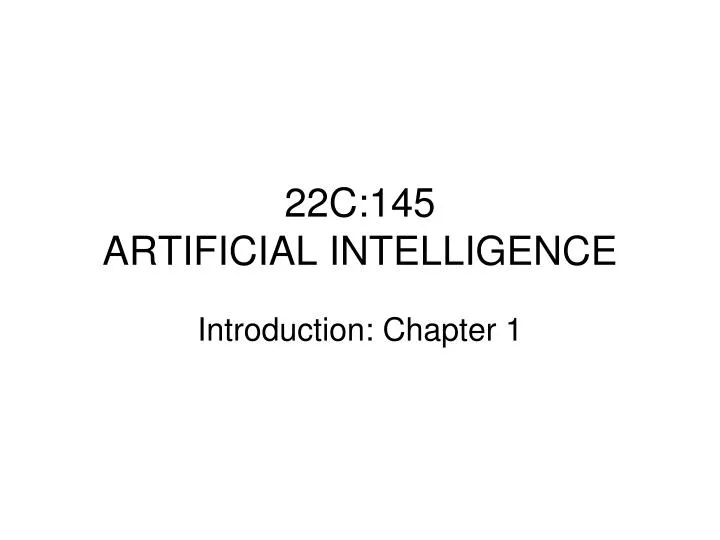 22c 145 artificial intelligence