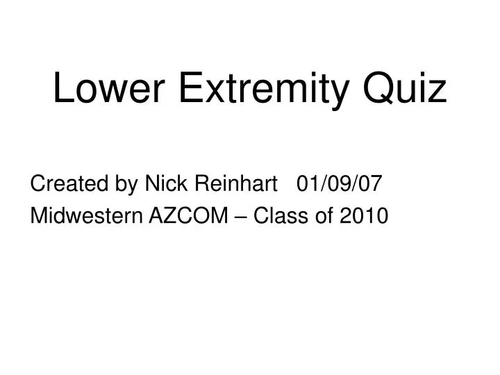 lower extremity quiz